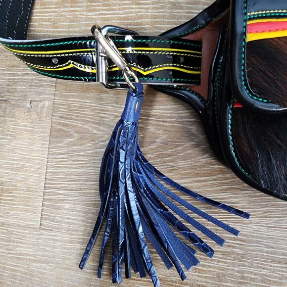 Julian Agudelo Carrieles Columbian Genuine Leather and Fur Crossbody / Satchel - Picture 7 of 15